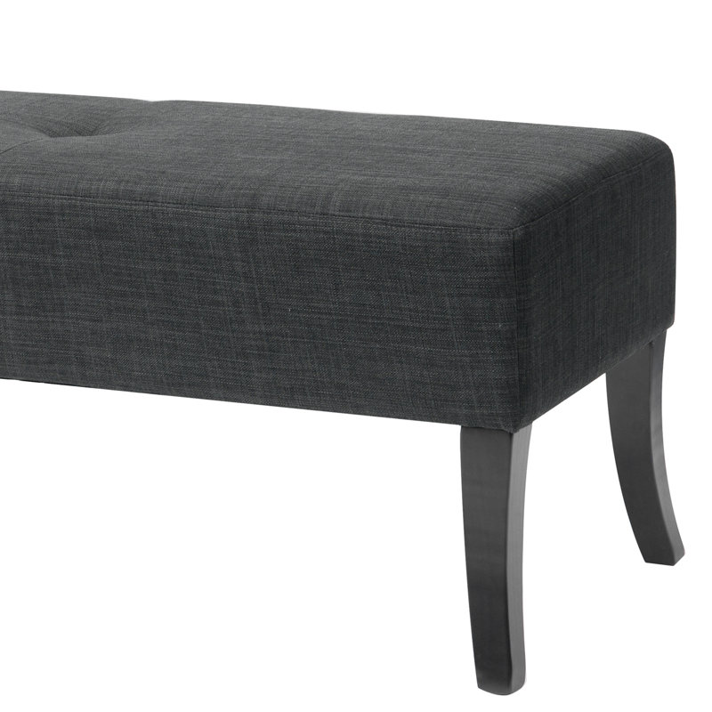 Aadvika Polyester Upholstered Bench, Dark Gray