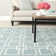 Martha Stewart Flat Weave Wool/Silk/Cotton Geometric Rug in Geyser Blue