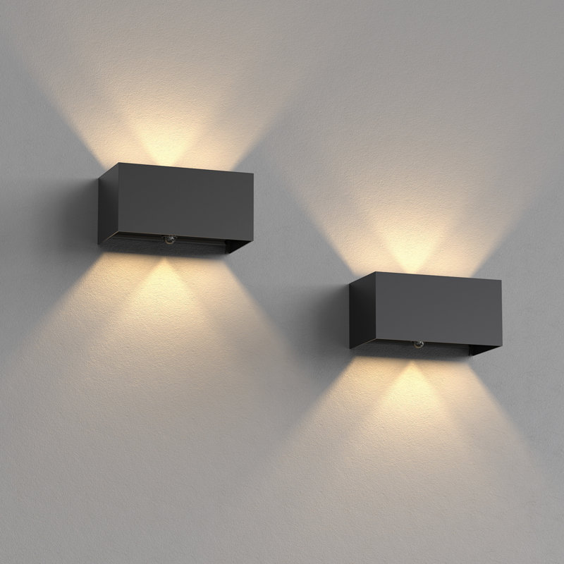 7.9Inch Square Oudoor Wall Light Mounted Sconces Motion & Light Sensor