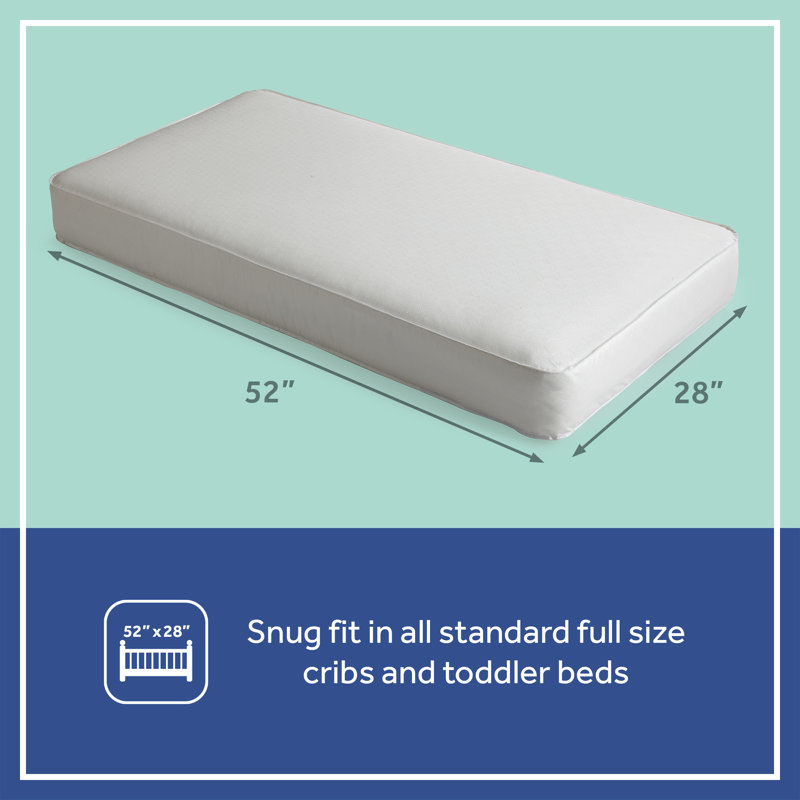 Sealy Baby Posture Perfect 2 Stage Breathable Crib Mattress & Toddler Mattress, Hybrid Design, GREENGUARD GOLD Certified, 52"x28"