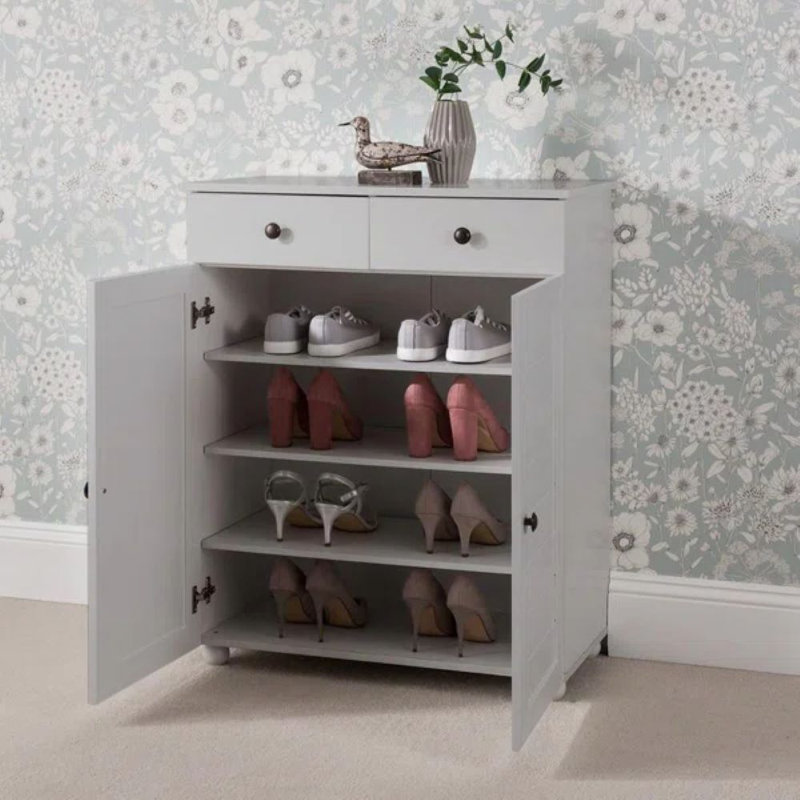 Abdalrahman 12 Pair Shoe Storage Cabinet, Mist Grey
