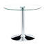 Table de salle à manger de 35 pouces en verre trempé avec structure en métal argenté et moderne-967666387