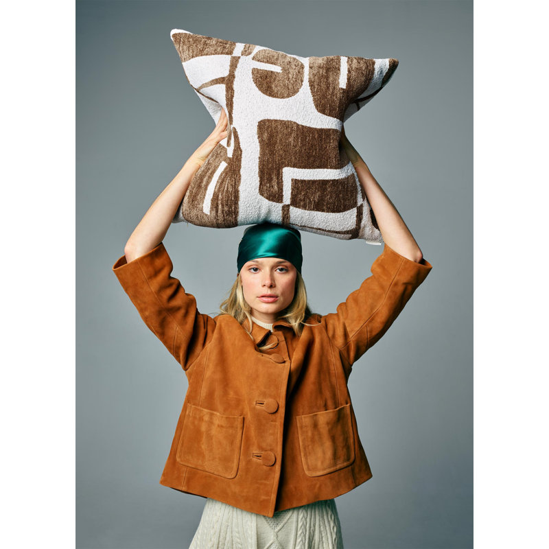 Bjorn Throw Pillow, 24"H x 24"W, Bronze