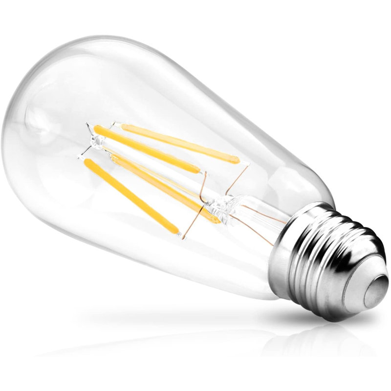 4 ampoules à DEL (intensité équivalente à 40 watts) ST64, intensité variable, culot blanc chaud (2700K) E26 / Meduim (standard)