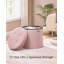 46 cm W Teddy Cylinder Striped Footstool with Storage-747321143