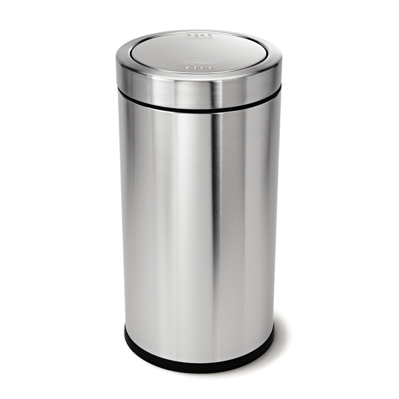 simplehuman 55 Liter Commercial Swing Top Trash Can, ADA-Compliant, Brushed Stainless Steel