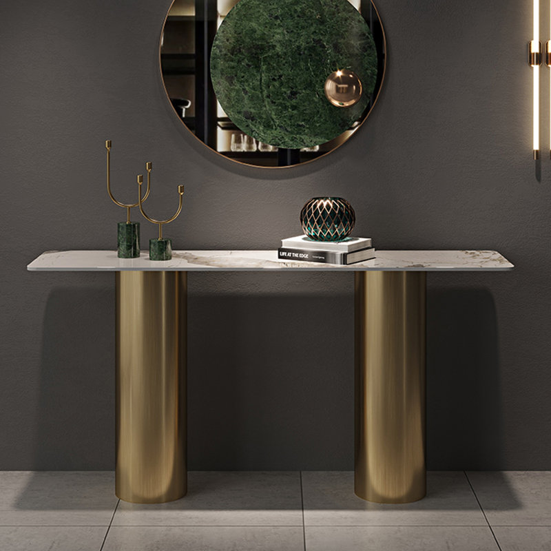 Console légère et luxueuse, Doré, H 31,5 po x l 63 po x P 15,7 po