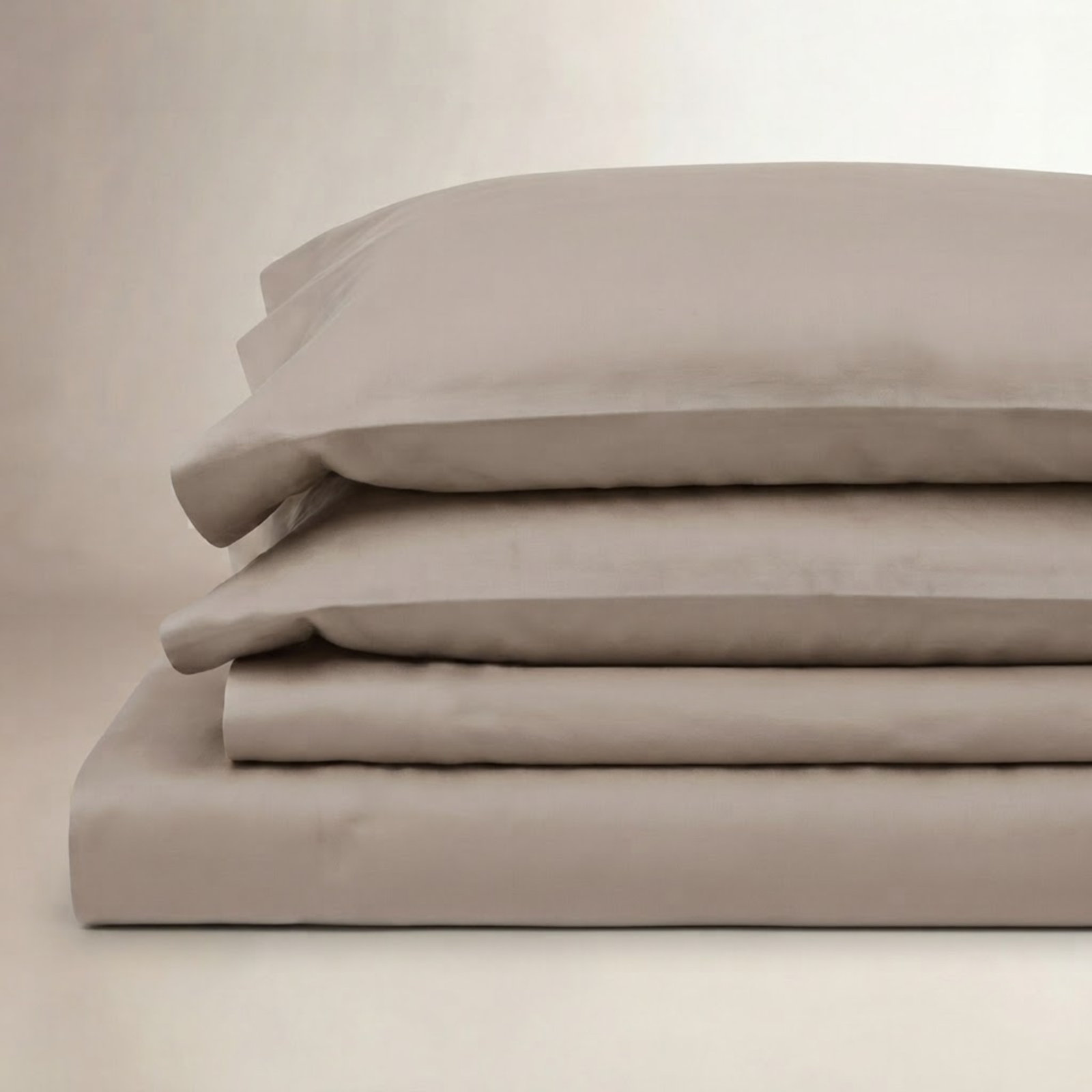 Cotton Blend Sheet Set, King Sheet Set with 1Fitted Sheet and 2Pillowcases, Simply Taupe