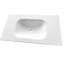 Lavabo pour salle de bain en résine de pierre - blanc mat, 38,67 lb, polyvalent, teinté, lavabo à lignes épurées, profondeur 39,98 po, largeur 21,83 po, hauteur 6,71 po, empreinte adaptable lb