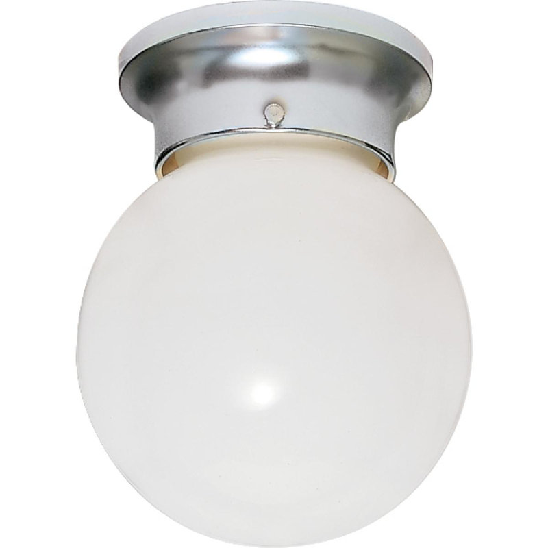 Barrientos Glass Flush Mount, 9.25" H x 8" W x 8.5" D, Polished Chrome