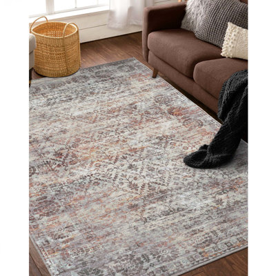 Distressed Diamond Lattice Indoor Rug