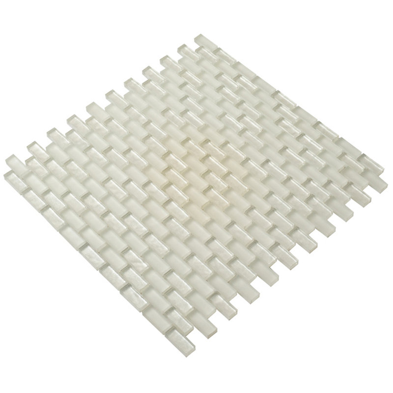 Carreau de mosaïque en verre blanc glacier