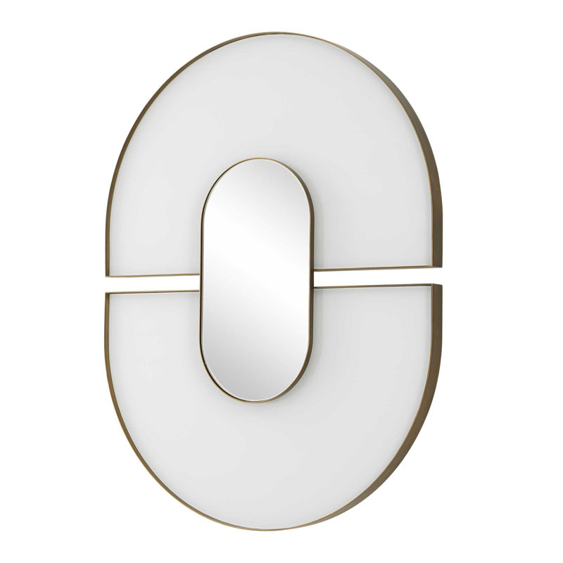 Uttermost Encase Modern White Oval Mirror