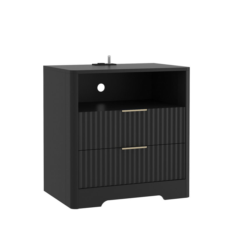 Table de chevet avec station de charge, table de chevet intelligente avec veilleuse, table de chevet avec armoire de rangement pour la chambre à coucher