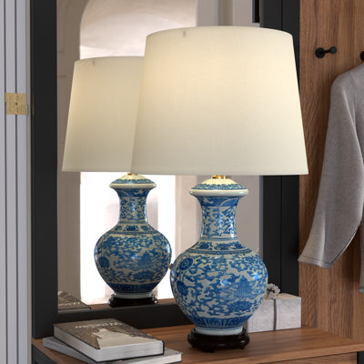 Porcelain Round Vase 24.5" Table Lamp