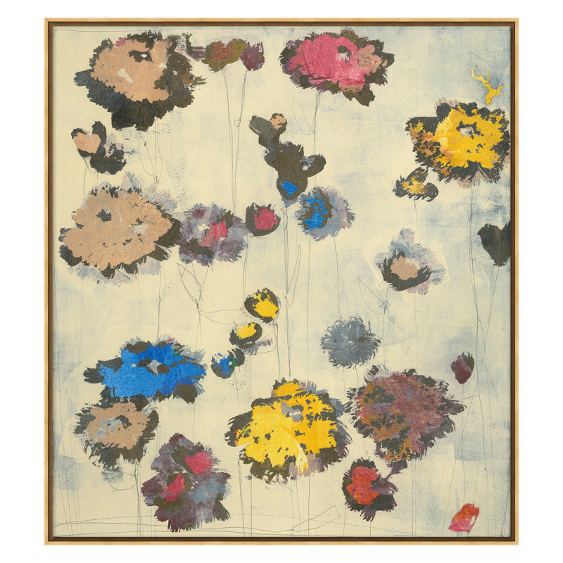 Pop Flowers 1 Print by Maeve Harris, Gold Framed, 34" H x 30" W