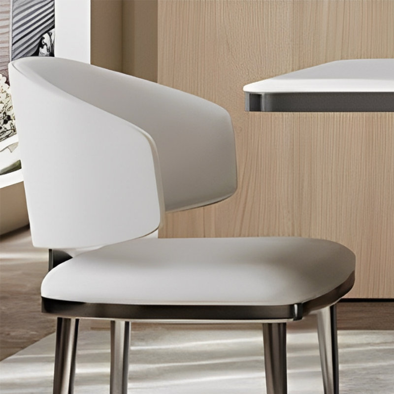 Ensemble de table à manger moderne et simple en acier inoxydable, H 29,52 po x L 62,99 po x l 31,49 po