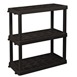 Nancilee Large 3-Tier Interlocking Shelving Unit, 18 X 36 X 38", Black