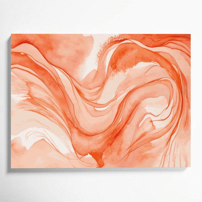 Aquarelle abstraite, art mural sur toile beige, H 11 po x l 14 po