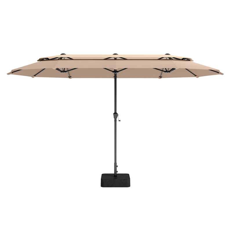 Rectangular Market Parasol, Dark Beige, 198.1cm W x 396.2cm D