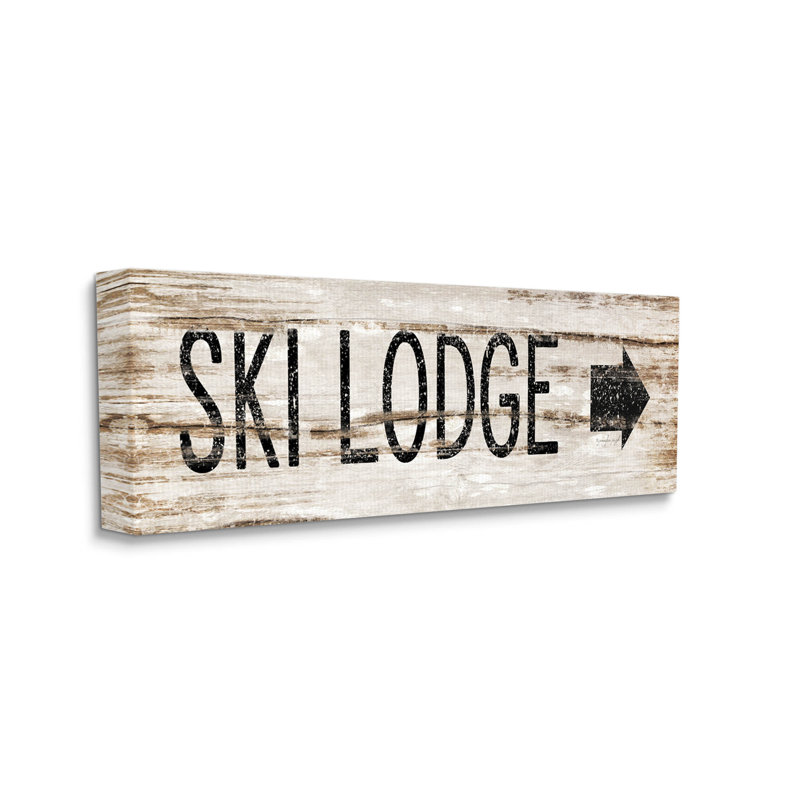 «Ski Lodge», art mural sur toile par Jennifer Pugh, H 13 po x l 30 po x P 1,5 po