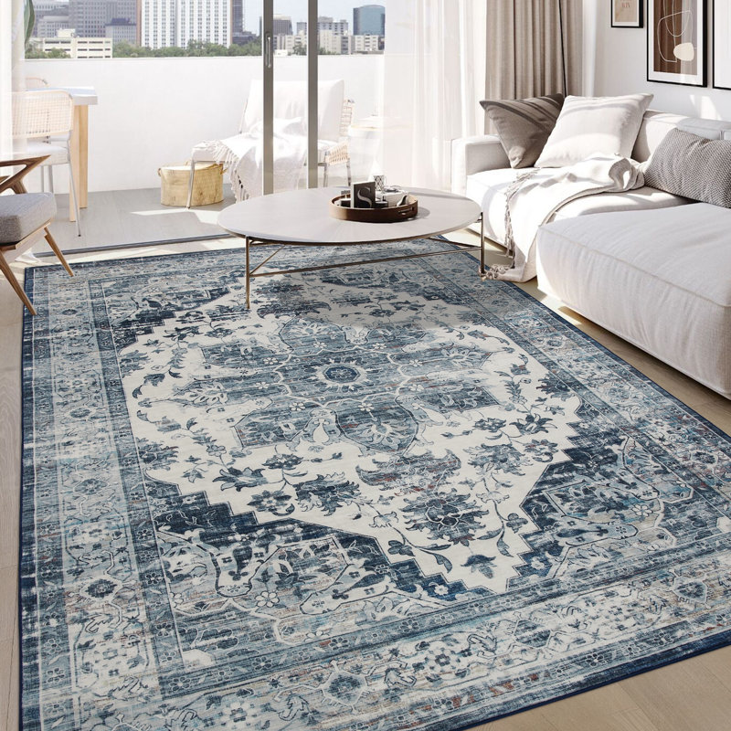 VIlmar Washable Oriental Indoor Rug, Rectangle 9' x 12'