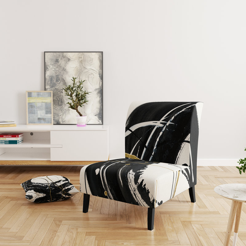 Fauteuil de chambre Gold Glamour, Noir / blanc