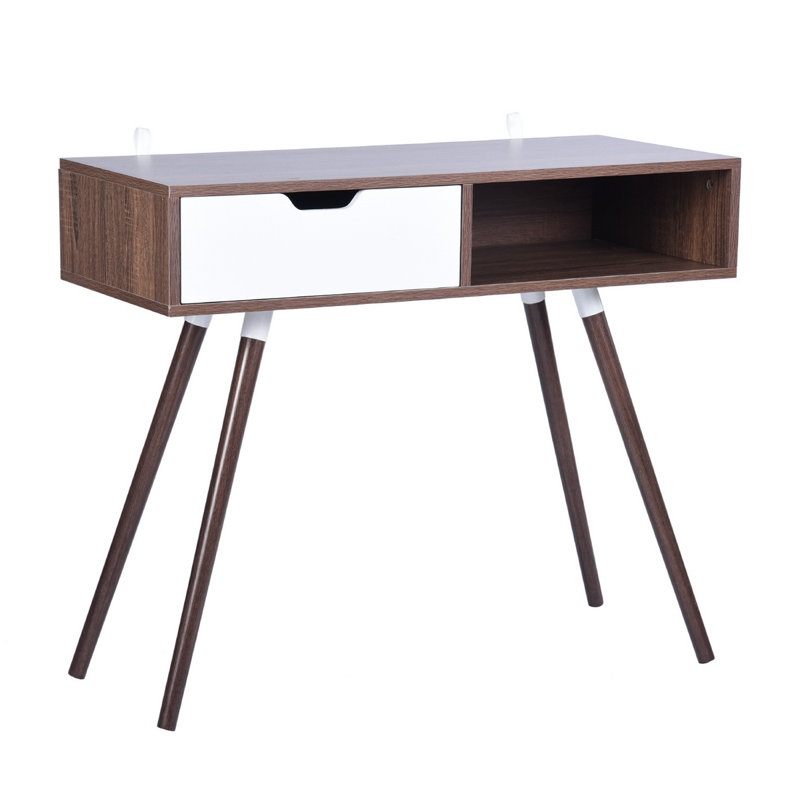 Stacey Solid Wood Base Writing Desk, Walnut