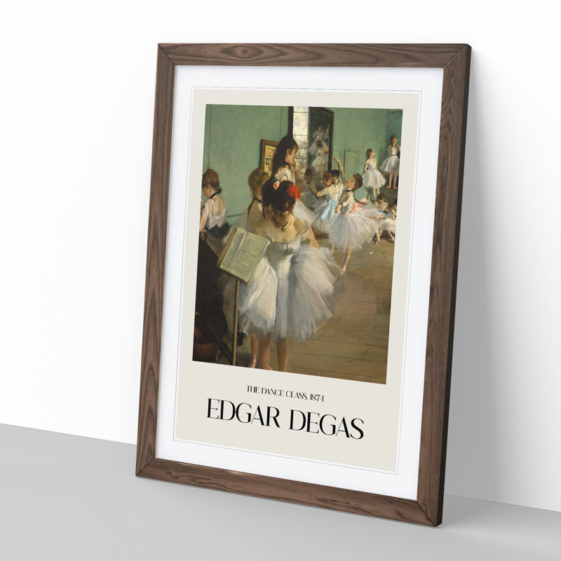 The Ballet Class Vol.2 by Edgar Degas - Picture Frame Painting, 36cm H x 27cm W x 2cm D, Walnut Framed