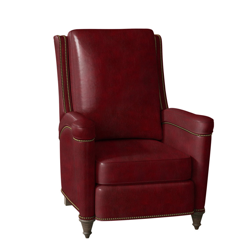 Mayes Recliner, Aline Fumo Genuine Leather, Cobblestone, French Natural