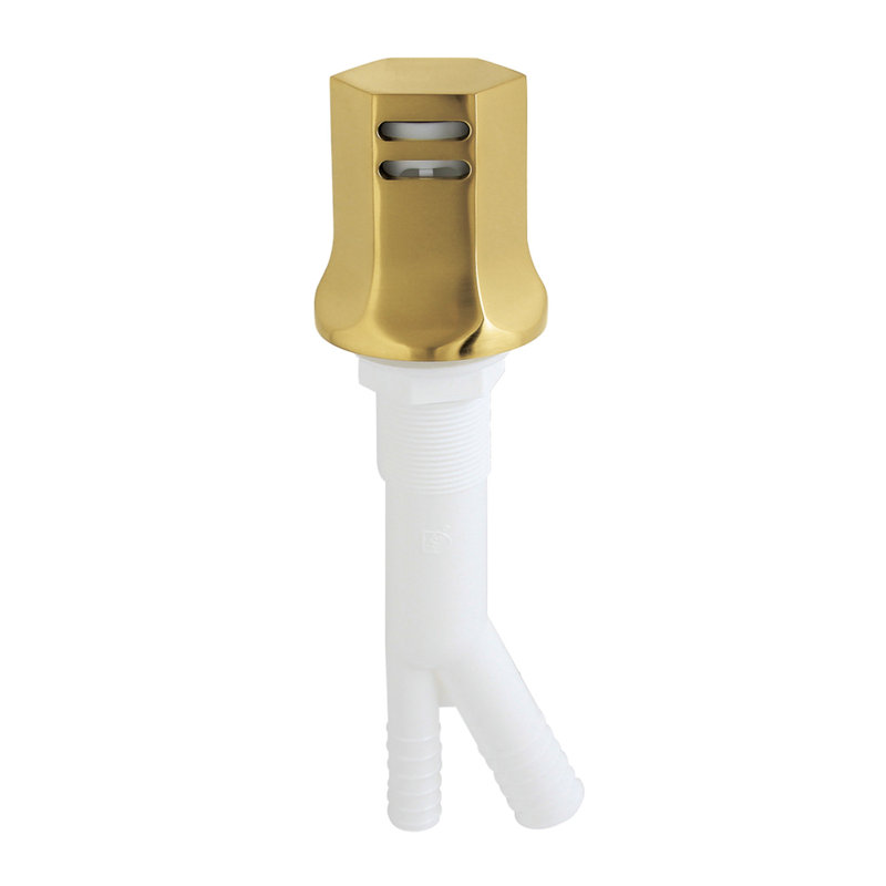 Kingston Brass Metropolitan Dishwasher Air Gap With Brass Cover, Brushed Brass