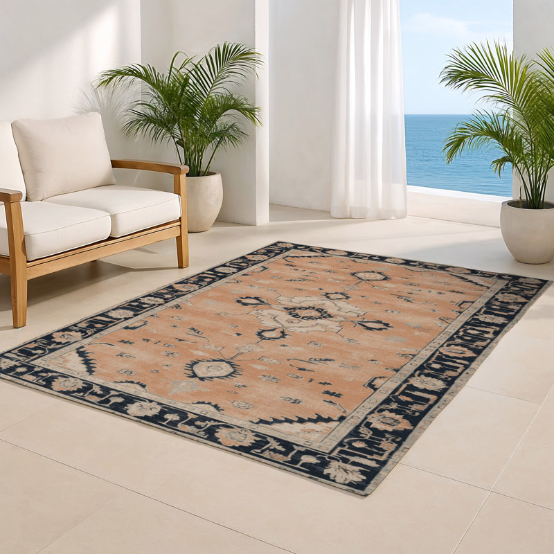 Tapis intérieur et extérieur brun Overdyed, Rectangulaire 8 pi x 10 pi