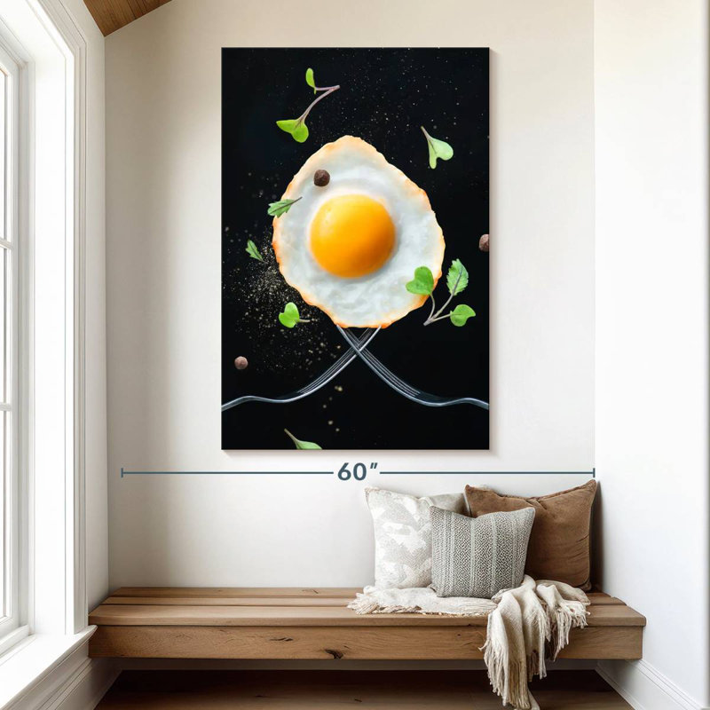 Yarlin Fried Egg For Breakfast, 51" H x 34" W