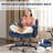 26in W Teddy Velvet Home Office Chair,350LBS Crosslegged Desk Chair with Lumbar Support&Adjustable Armrests-1909675318