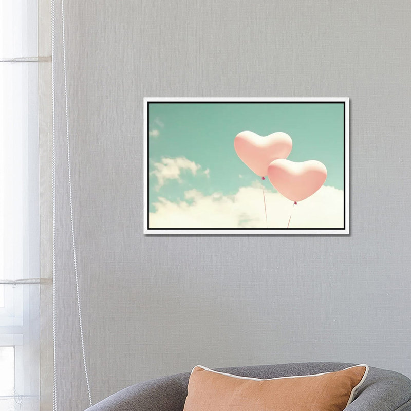 Happy Love by Caroline Mint - Print on Canvas, 66.04 cm H x 45.72 cm W, White Framed