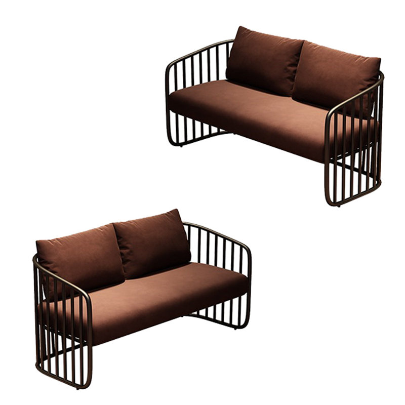 Banc rembourré en mélange de polyester, Brun