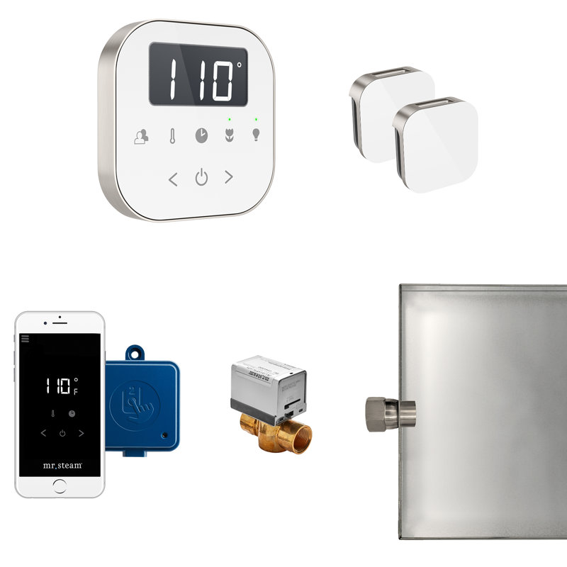 AirButler Max 240 Steam Generator Package, White/Brushed Nickel