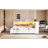 Twin XL to King Size Daybed with Two Storage Drawers, Storage Cabinets LED Light and USB Ports-129865450