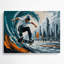 Sports, planche à roulettes, art mural en métal bleu-1915084979