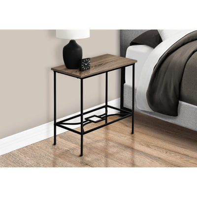 2 tables d'appoint pour la chambre à coucher, métal noir et taupe foncé, table rectangulaire contemporaine, noir taupe, meubles de salon