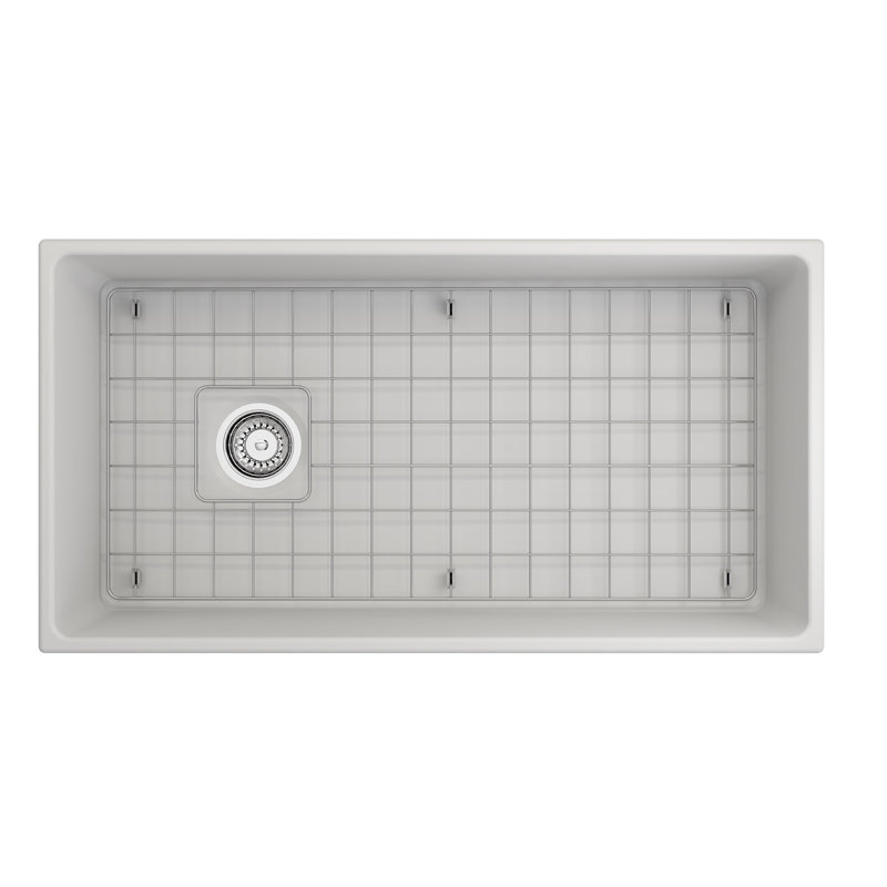 36'' L Farmhouse Kitchen Sink, Matte White