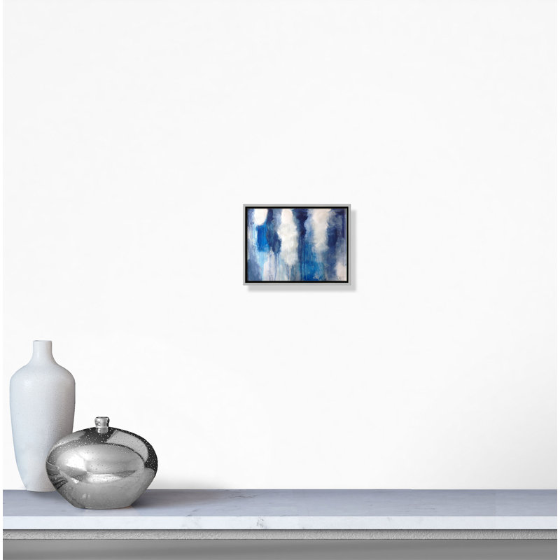 «In The Clouds», peinture sur toile à cadre flottant, Cadre blanc, H 12 po x l 16 po x P 2 po