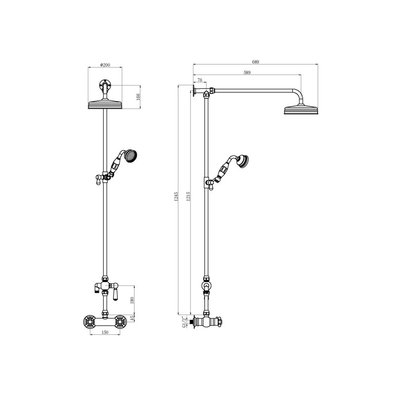 Twin Exposed Thermostatic Shower with Dual Shower Head