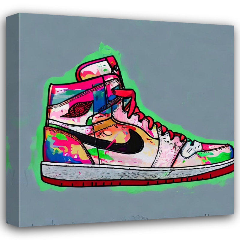 «Air Jordan 8» par Stephen Chambers, impression sur toile tendue, L 15 po x H 15 po