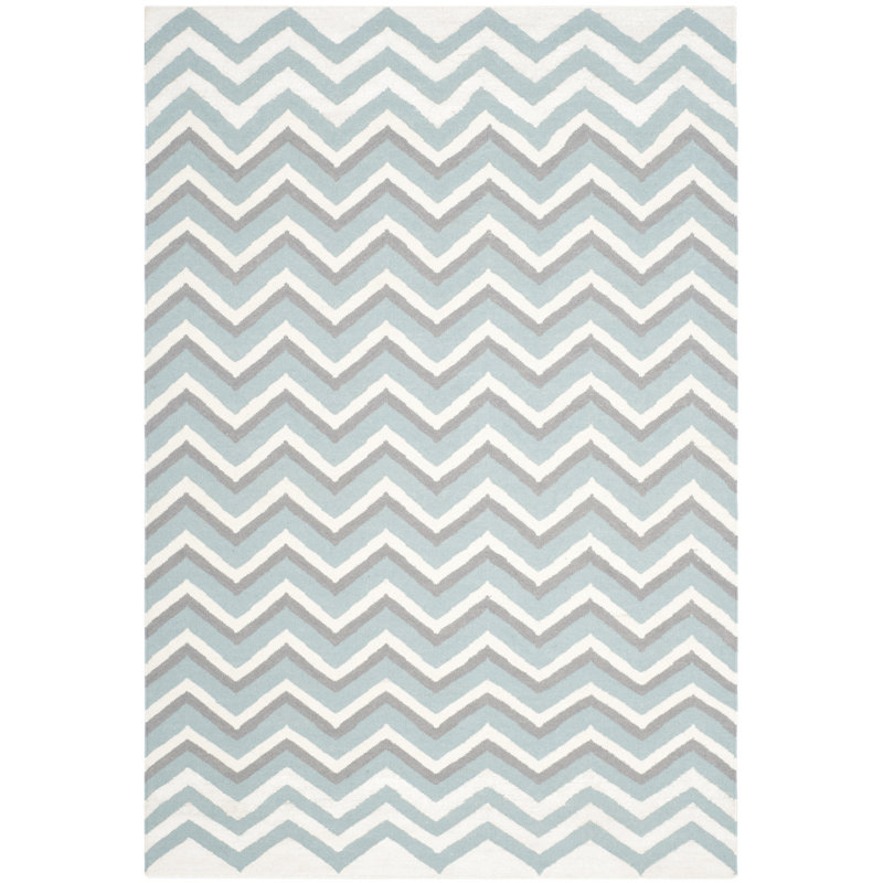 Agboka Chevron Wool Hand Woven Area Rug, Rectangle 152 x 244 cm 