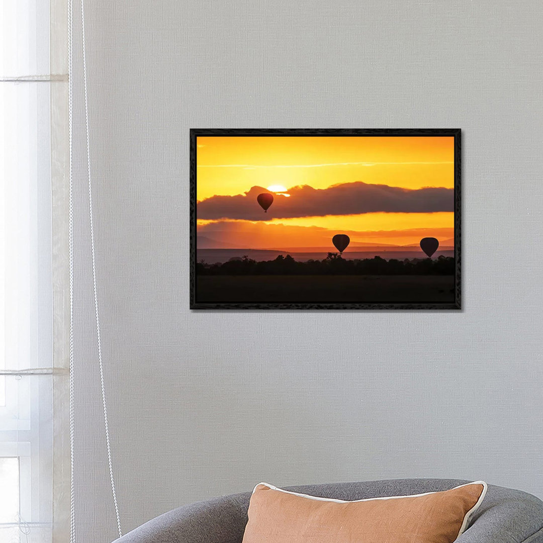 Hot Air Balloons In Surise Orange Africa Sky von Susan Richey - Gallery-Wrapped Canvas Giclée