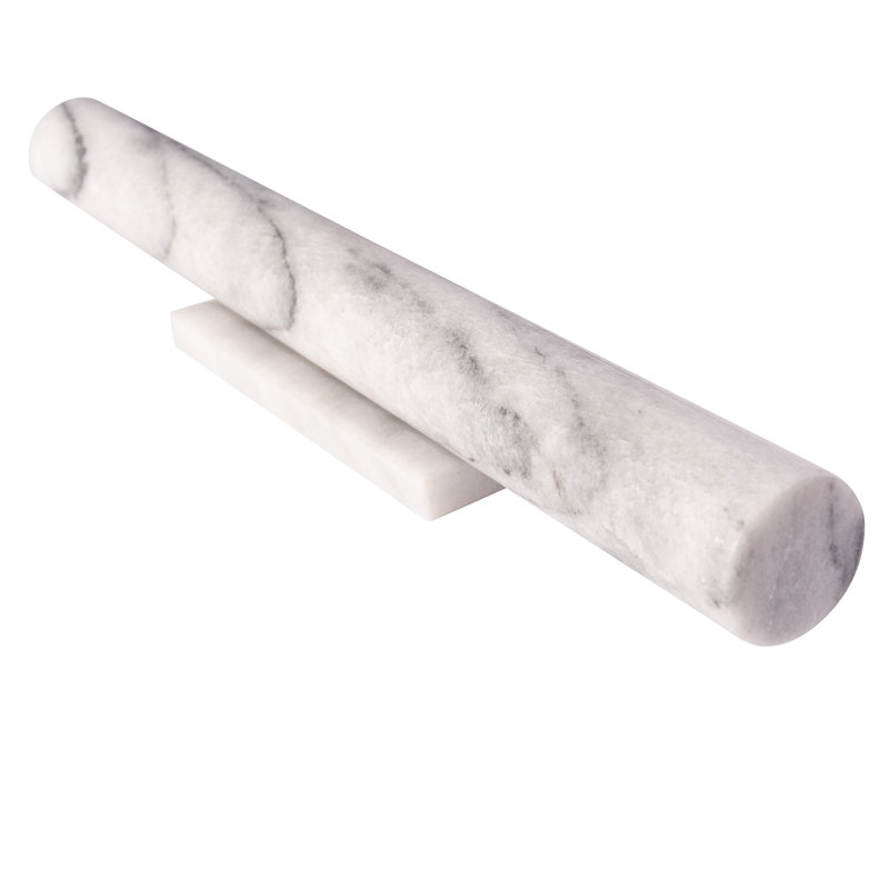 White Matte Marble Rolling Pin with Stand