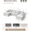 Canapé modulaire en forme de U avec poufs convertibles Boneless-350673212