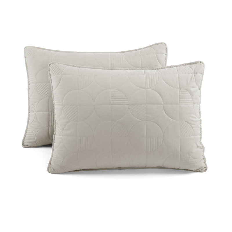 Quenby Gray Standard Cotton Reversible 3 Piece Quilt Set, King Quilt + 2 Shams