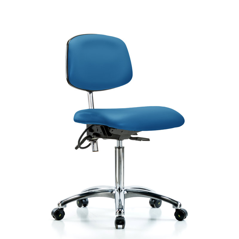 Chaise antistatique, Bleu, Roulettes, Non inclus